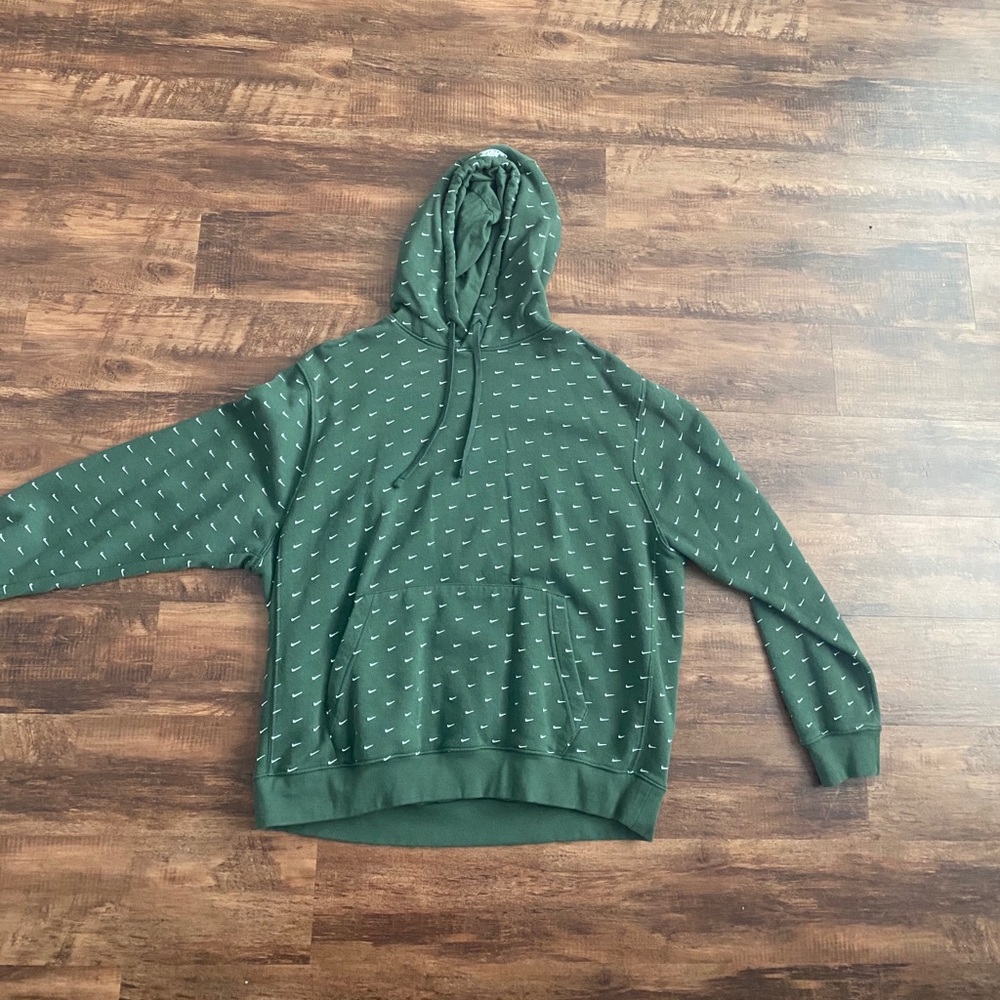 Nike Swoosh All Over Hoodie. Size XL. Hunter Green